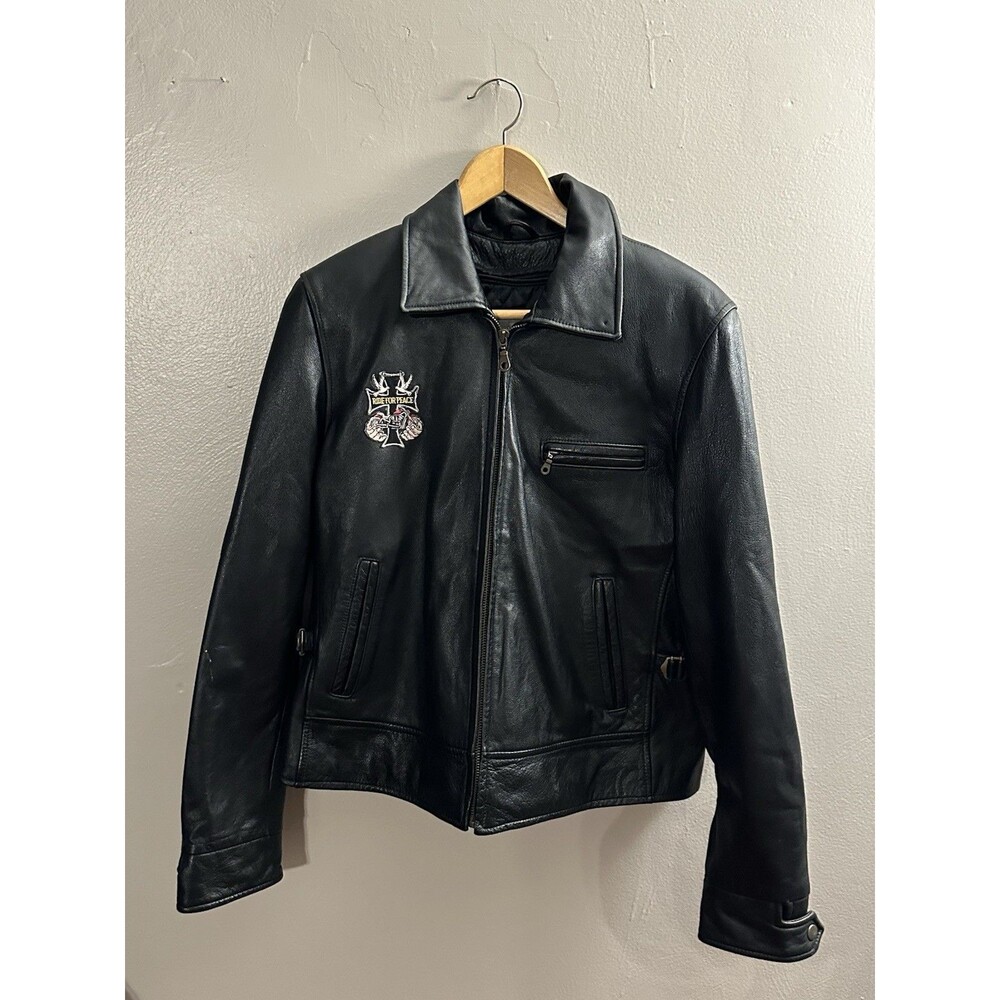 Wilsons Leather Thinsulate‎ Lined Leather Jacket Size Medium W/ Harley Back Hit